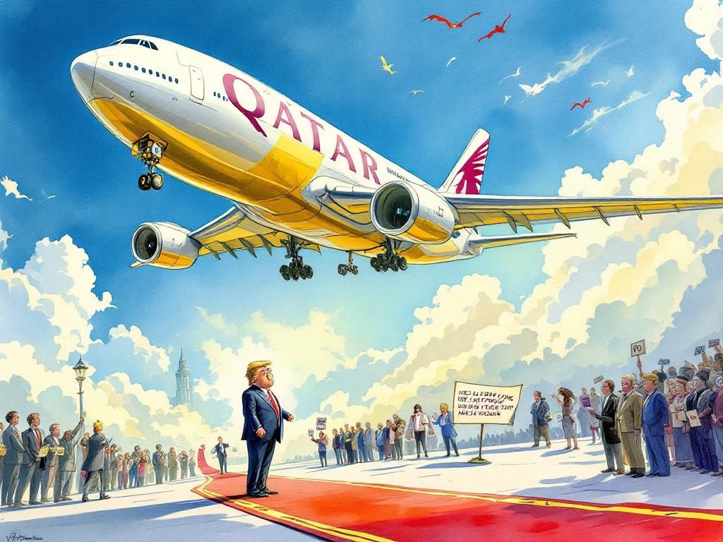 The $400 million Qatar Boeing 747-8 descending as a gift while the Emoluments Clause is ignored