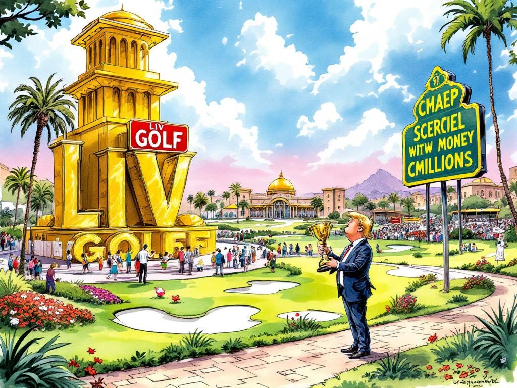 Trump's golf courses hosting Saudi LIV Golf events while Saudi Arabia manages government business